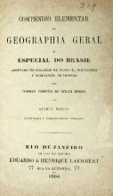 Capa do livro Compendio elementar de geografia geral e especial do brasil 1864