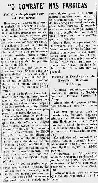 Documento 3: Reportagem do Jornal “O Combate” de 19 de julho de 1917