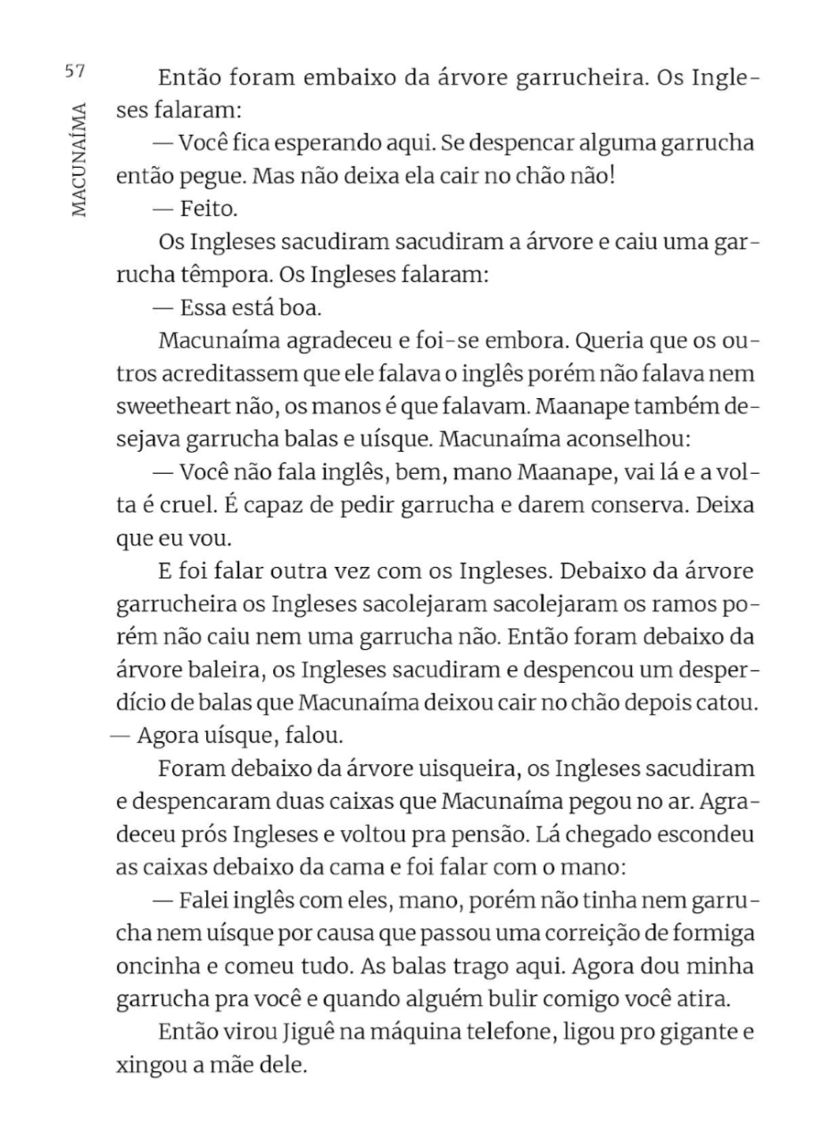 ficha com o trecho selecionado