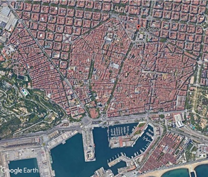 Imagem aérea de Barcelona