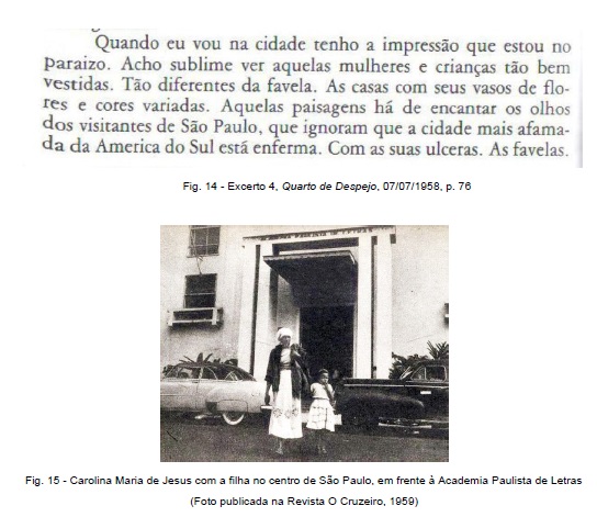 Fig. 15 - Carolina Maria de Jesus com a filha no centro de São Paulo, em frente à Academia Paulista de Letras  (Foto publicada na Revista O Cruzeiro, 1959)