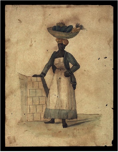 Quitandeira de frutas; 1832-36. Biblioteca Nacional Digital