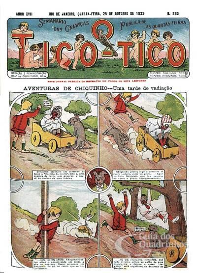 Exemplar da revista “O Tico-Tico” de 1922 com os personagens Benjamim, Jagunço e Chiquinho